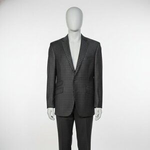 English Laundry Gray Patterned Plaid Button Details 2 Button Suit Jacket Size 46